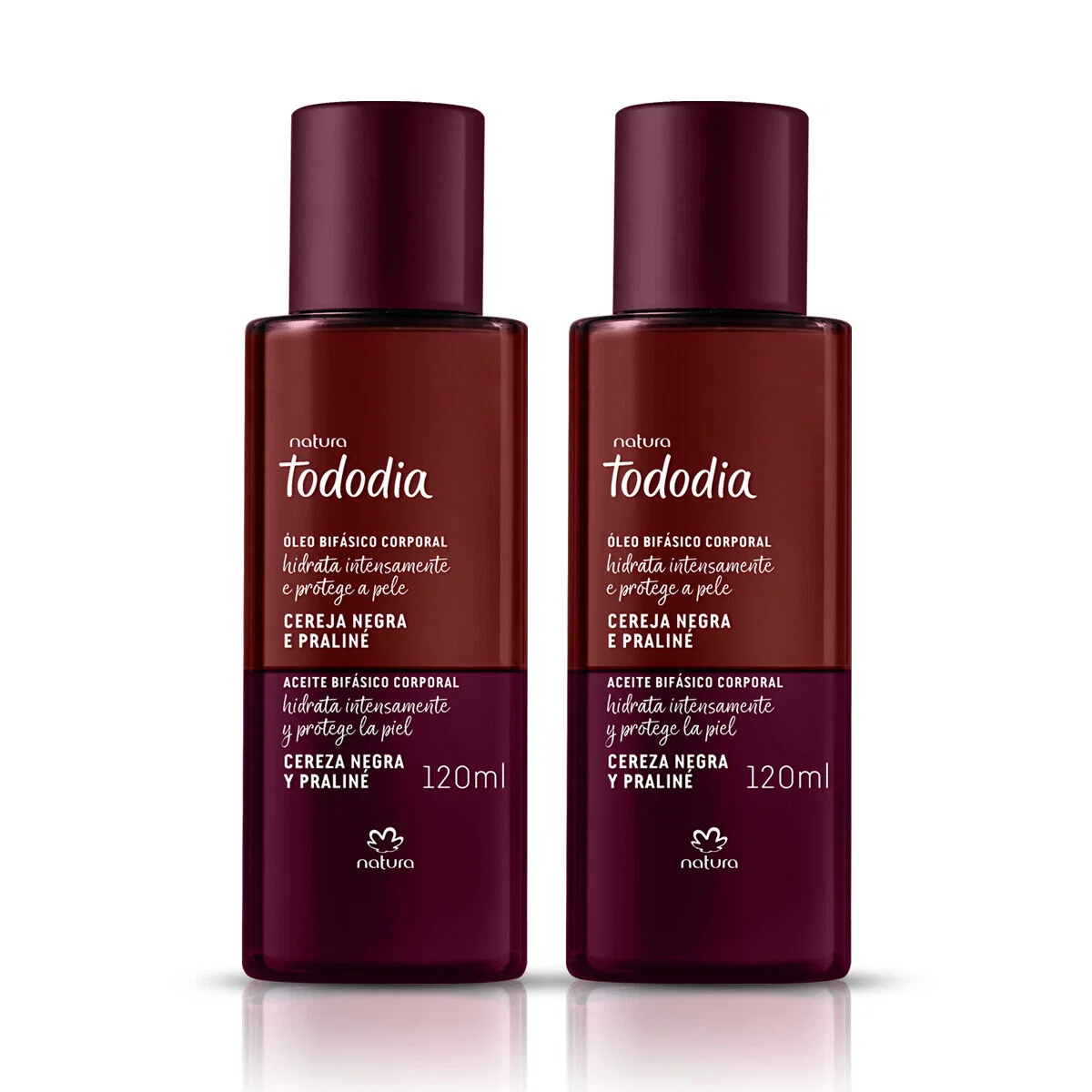 Kit Óleo Bifásico Natura Tododia Cereja Negra e Praliné (2 unidades)