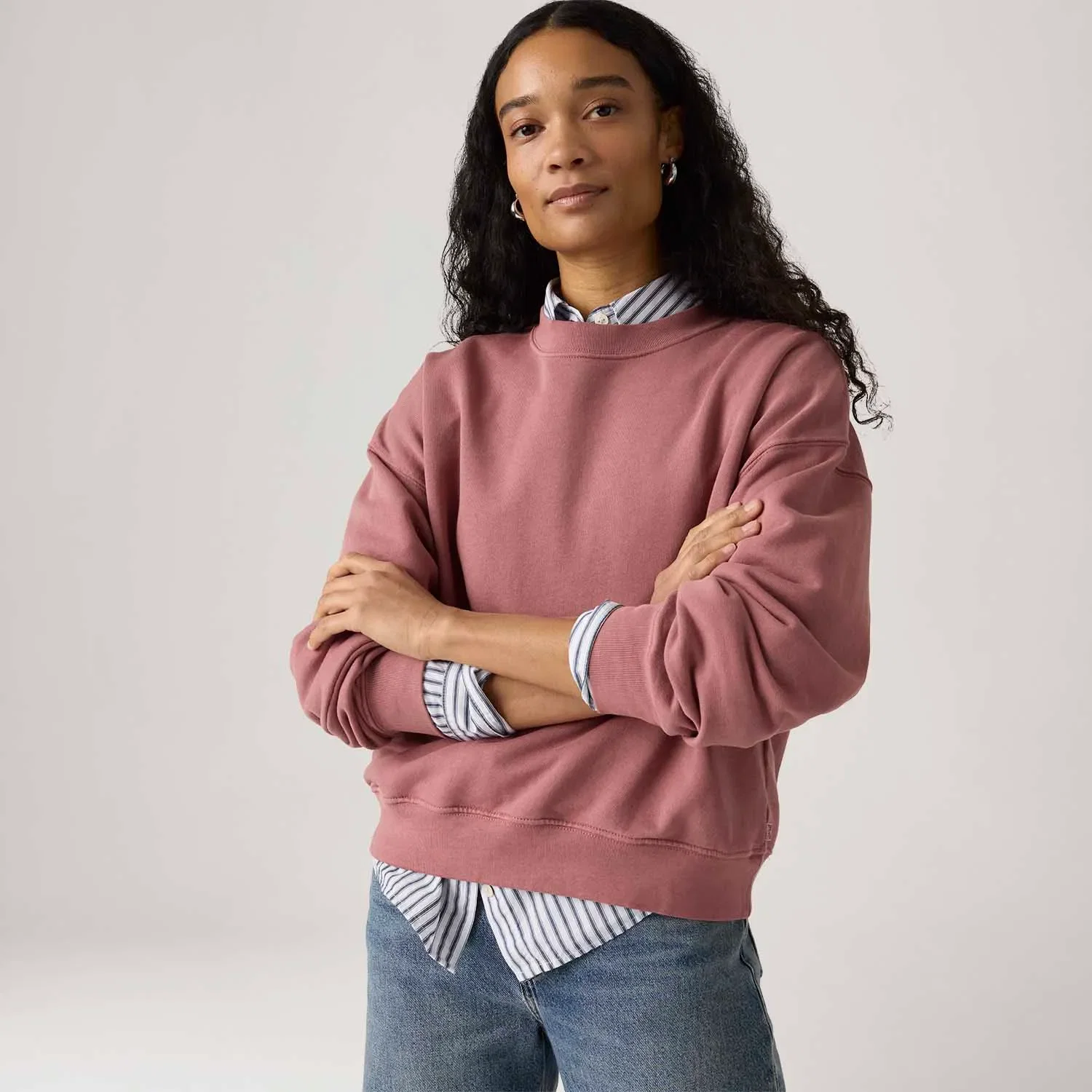 Moletom Levi's® Boxy Crewneck French Rosa — imagem 1