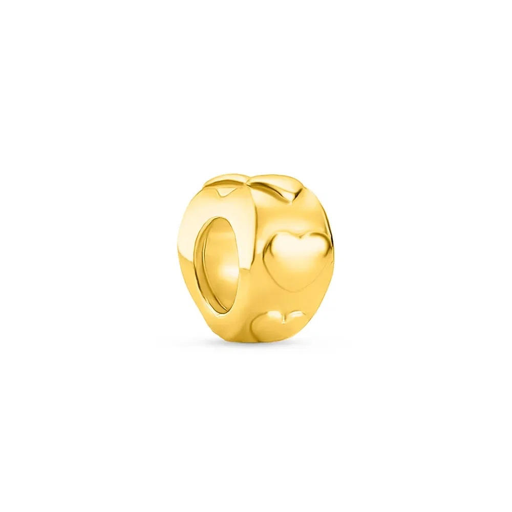 Separador Life Amor Coração em Prata 925 com Banho de Ouro Amarelo 18k