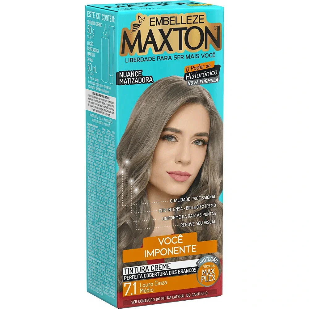 Tintura Maxton 7.1 Louro Cinza Médio