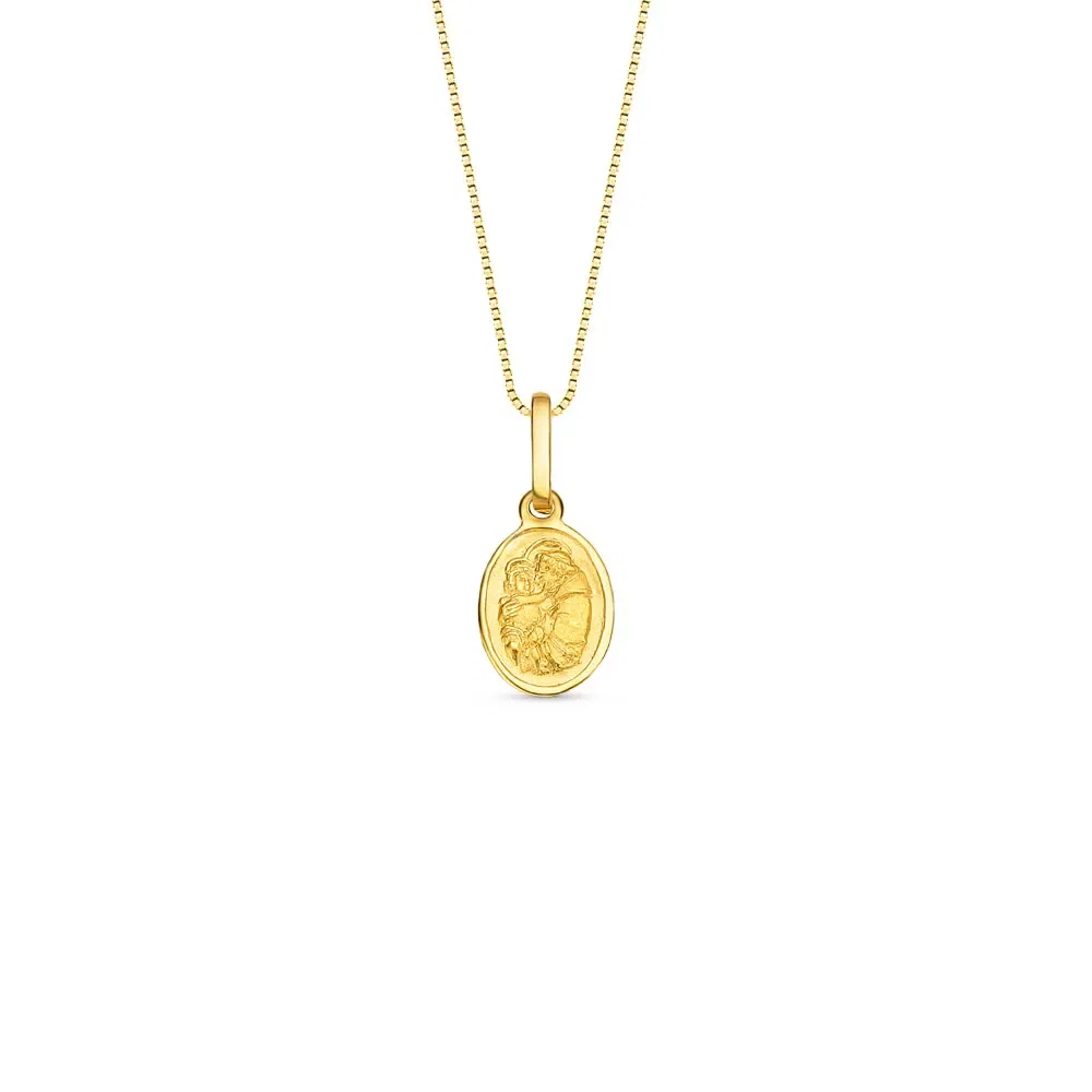 Pingente Medalha Santo Antônio em Ouro Amarelo 18k, 14mm — imagem 1
