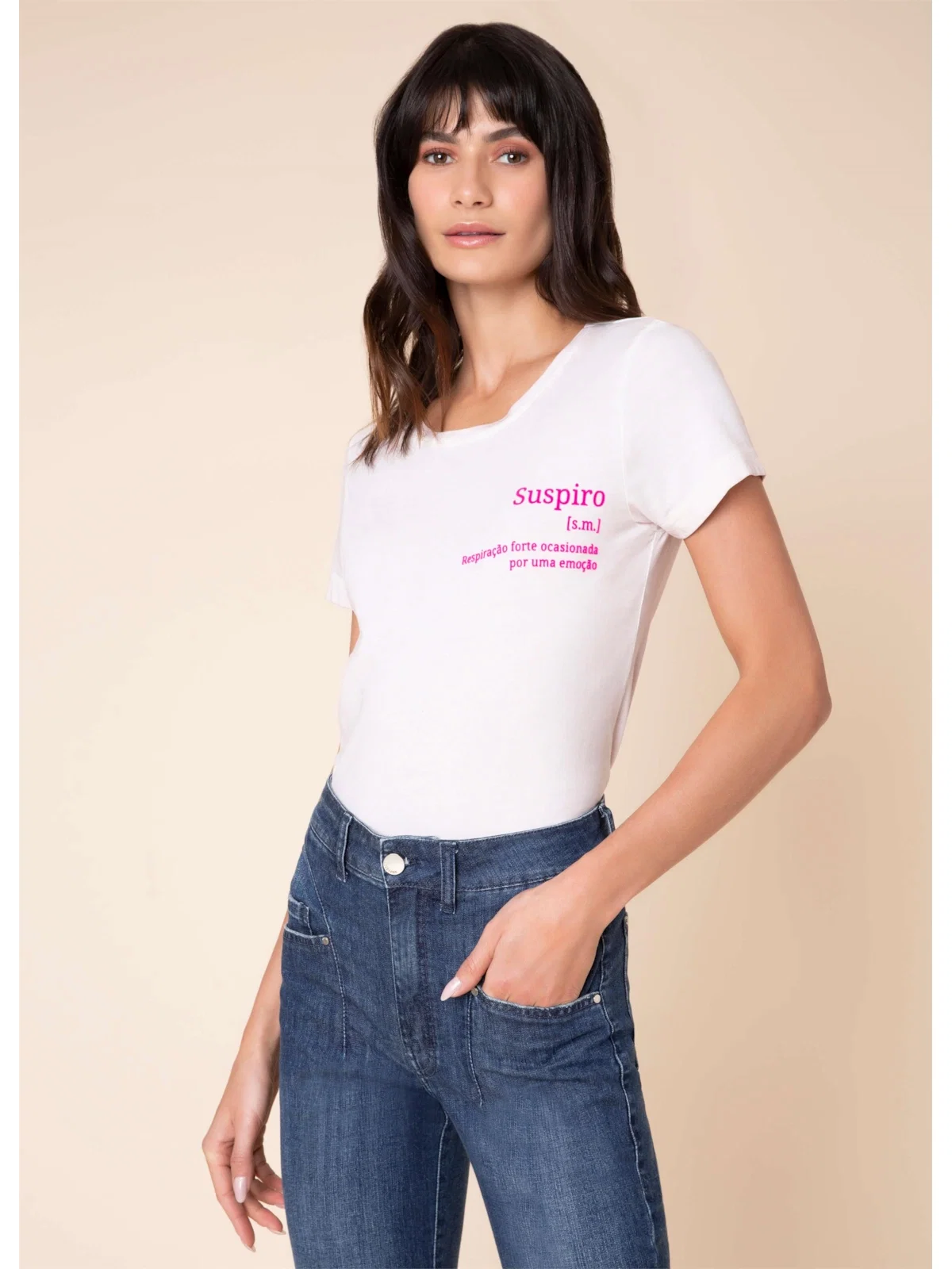 T-Shirt Suspiro Rosa Claro