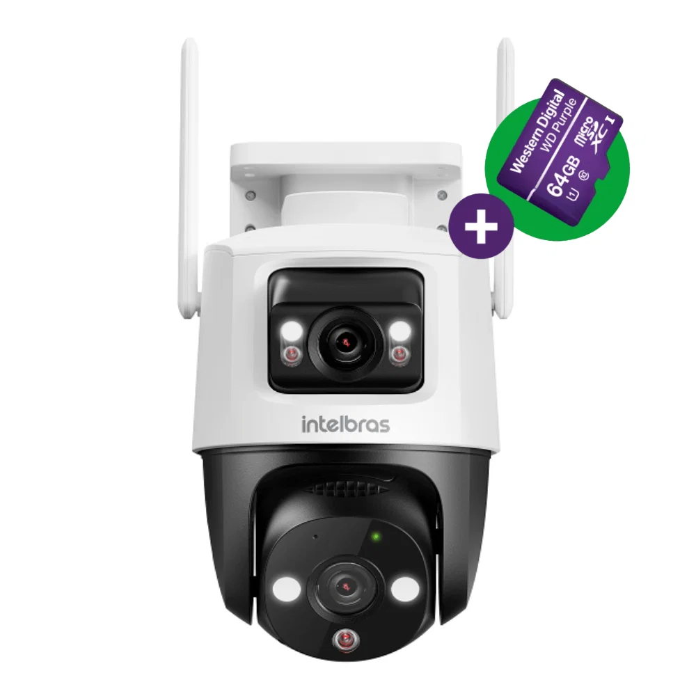 Câmera Externa iM9+ com Duas Lentes Visão Noturna e MicroSD 64 GB Intelbras — imagem 1