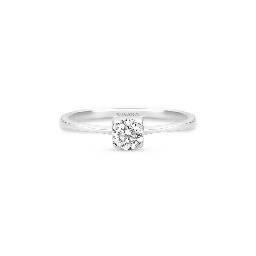 Anel Solitário Forever em Ouro Branco 18k com 0,32ct de Diamante — imagem 1