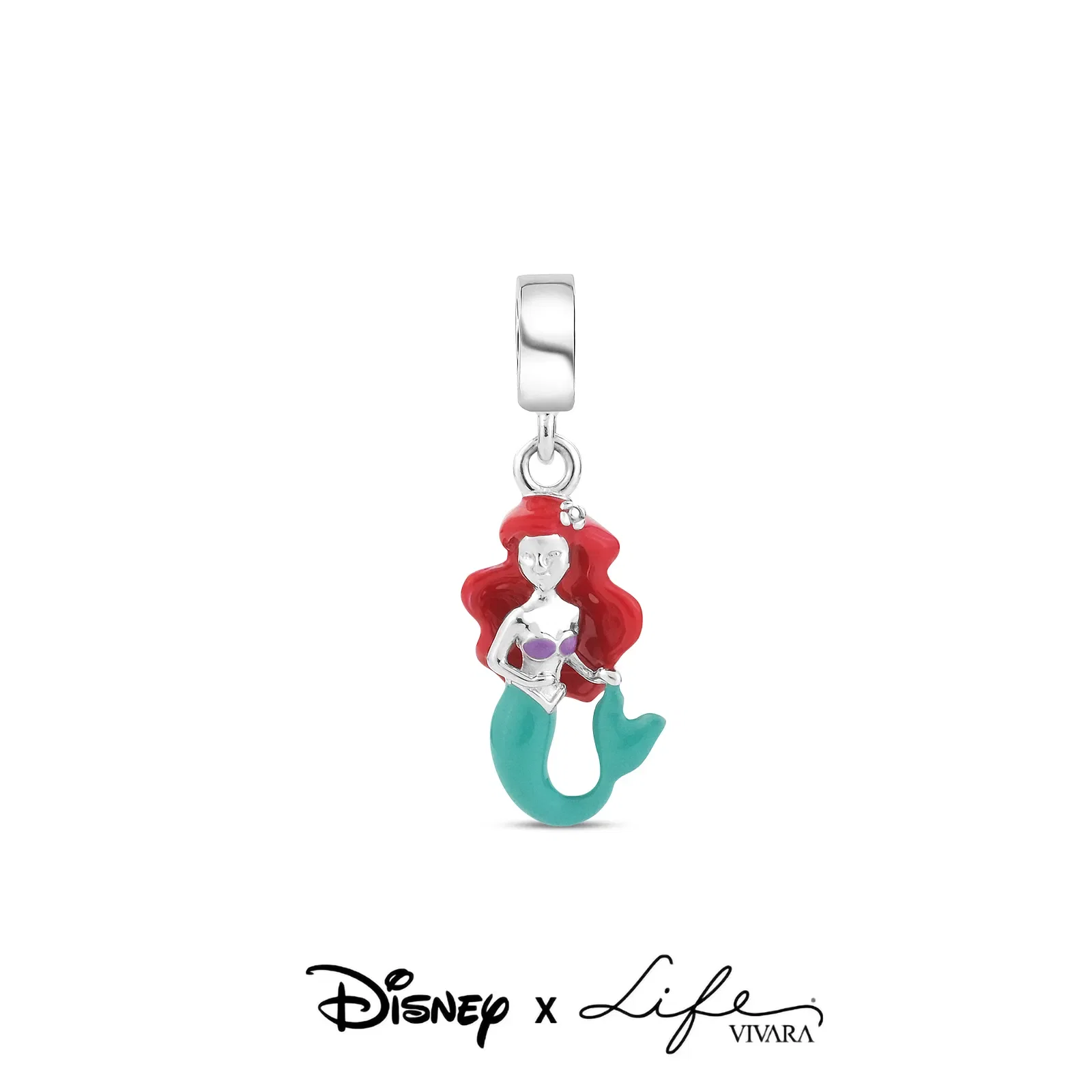 Pingente Life Disney Pequena Sereia em Prata 925 com Esmalte — imagem 1