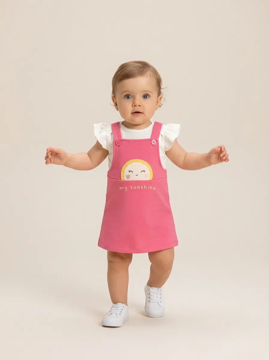 Conjunto bebê body manga curta e salopete my sunshine — imagem 1
