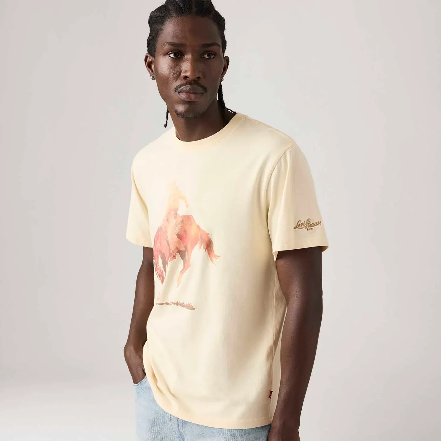 Camiseta Levi's® Graphic Bege Manga Curta
