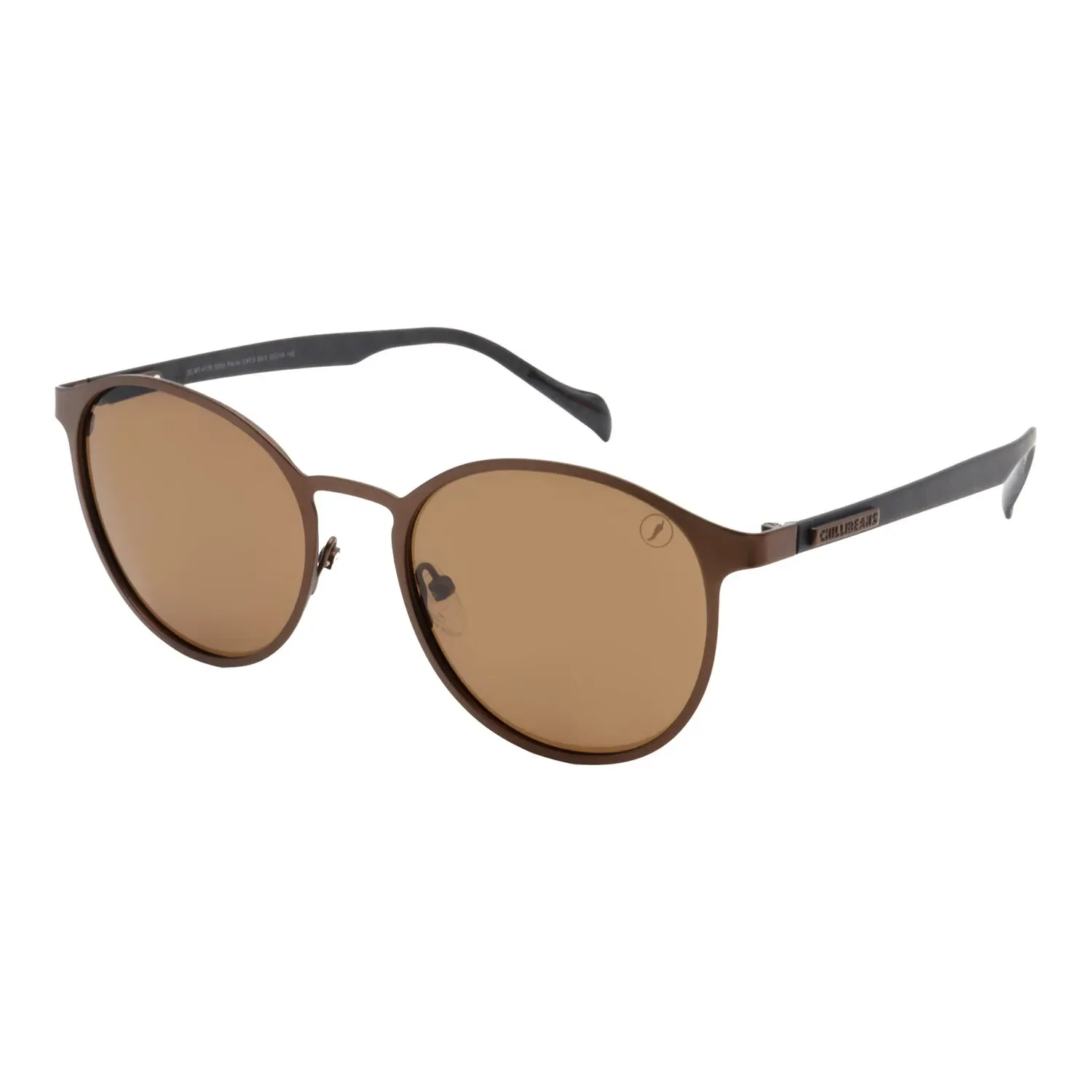 Óculos de Sol Masculino Chilli Beans Trend Redondo Polarizado Marrom — imagem 1