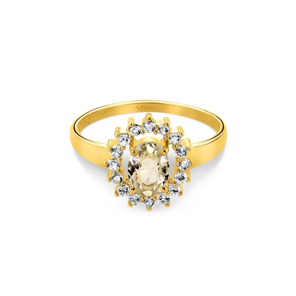 Anel Kate em Ouro Amarelo 18k com Citrino e Safira — imagem 1