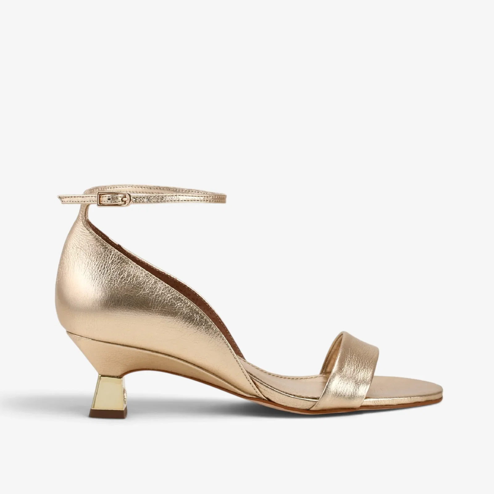 Sandália Metal Ouro Champagne Couro — imagem 1