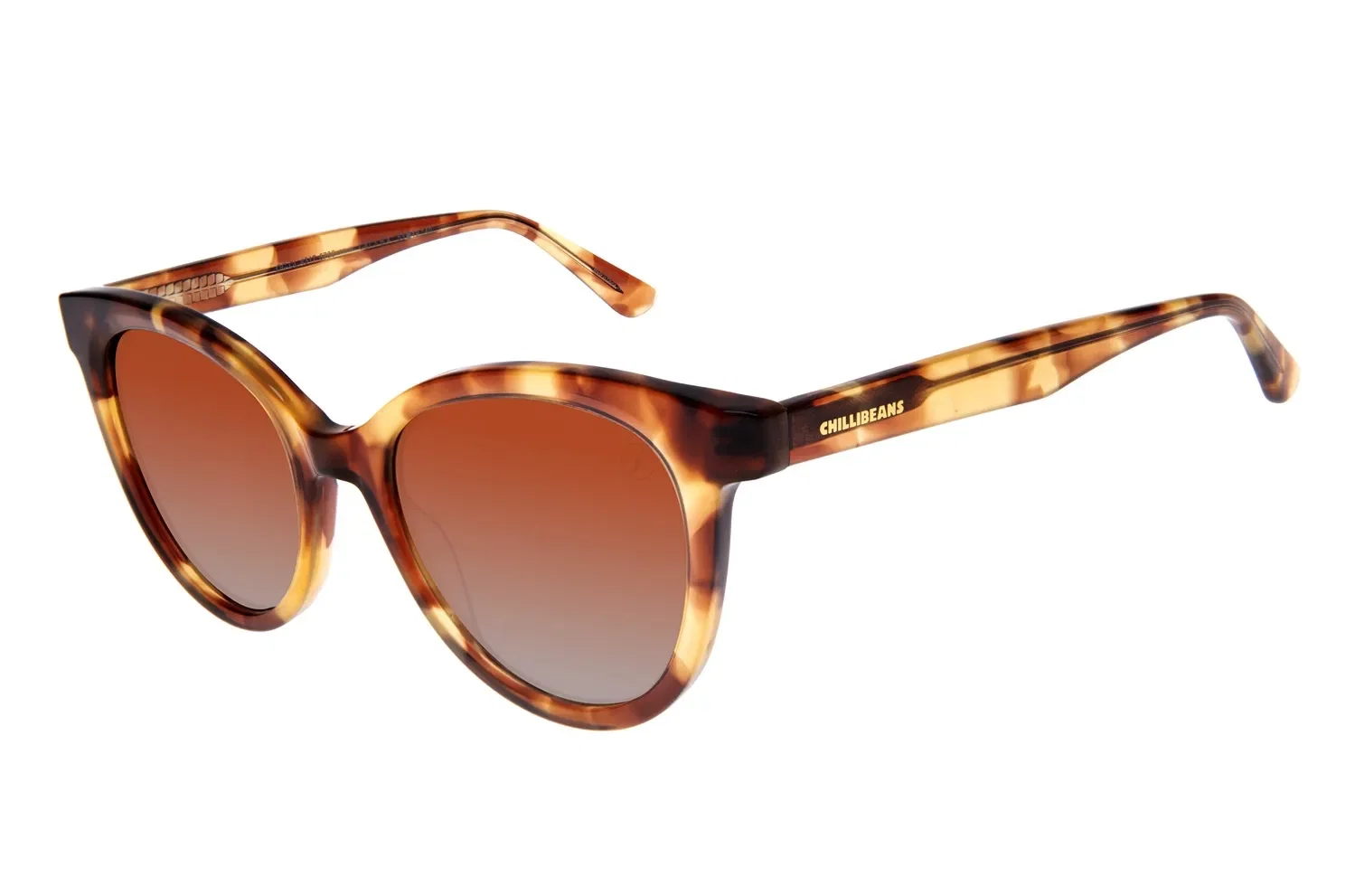 Óculos de Sol Feminino Chilli Beans Redondo Polarizado Degradê Marrom — imagem 1