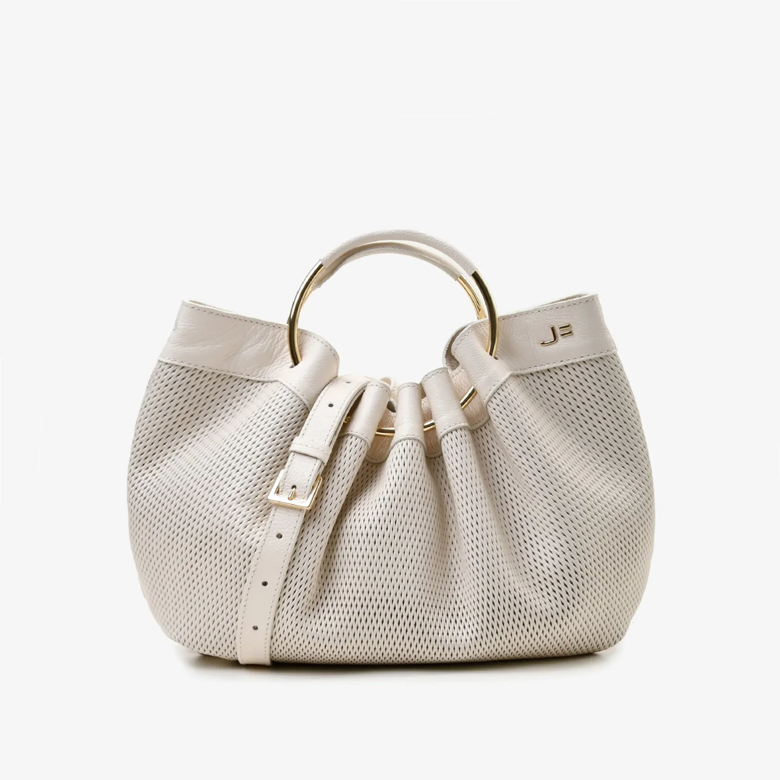 Bolsa Saco Off White Couro Nobuck