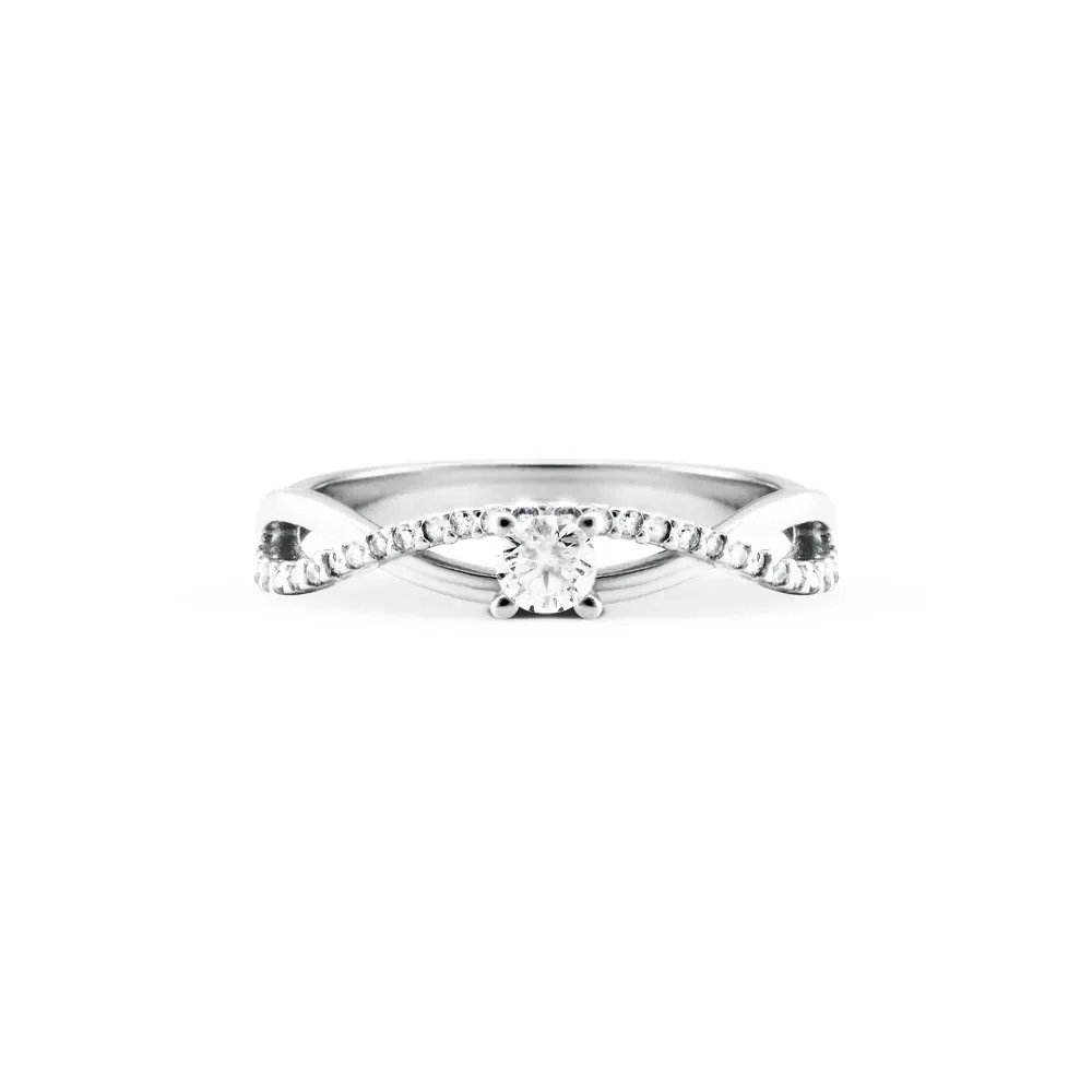 Anel Solitário Infinity em Ouro Branco 18k com 0,25ct de Diamante — imagem 1
