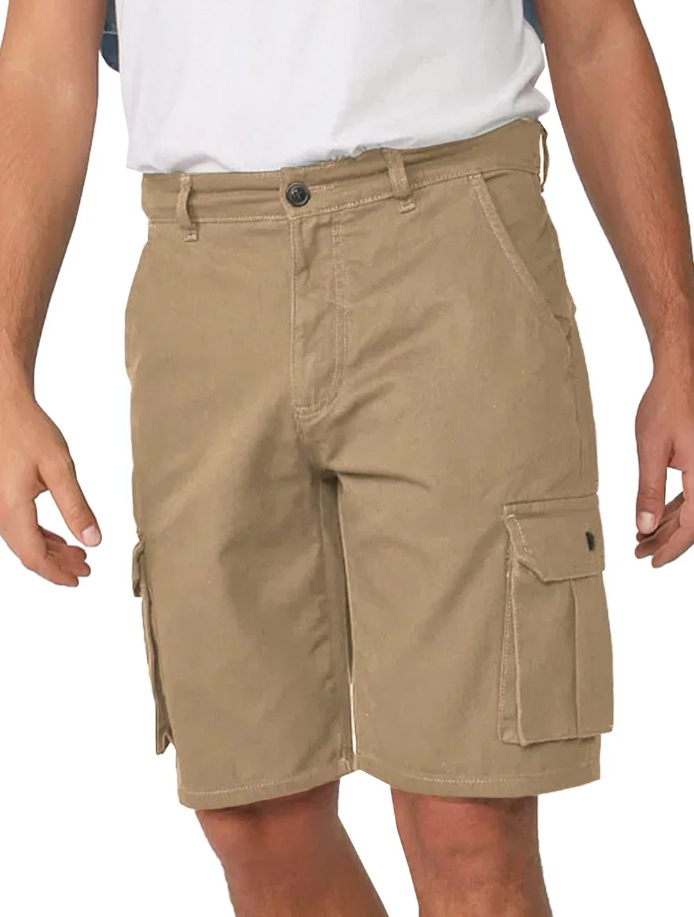 Bermuda Lacoste Masculina Sarja Cargo Pockets Caqui