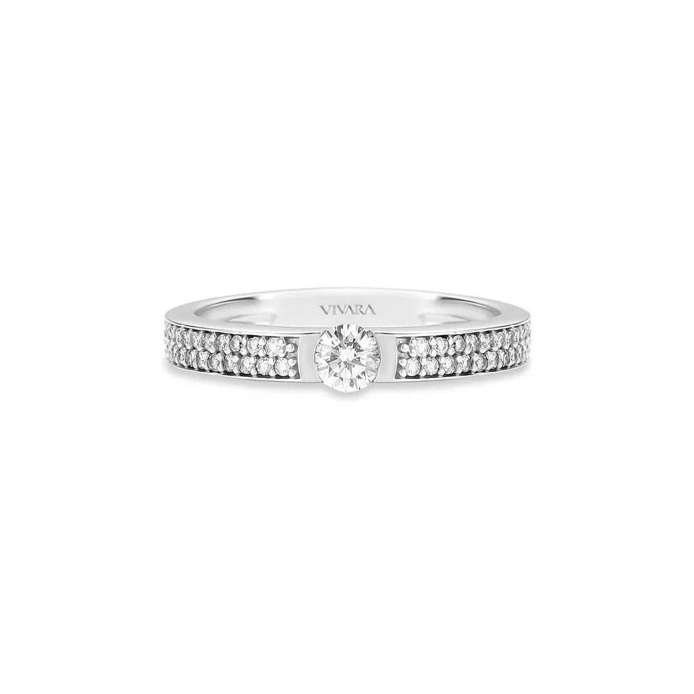 Anel Solitário Promise em Ouro Branco 18k com 0,40ct de Diamante