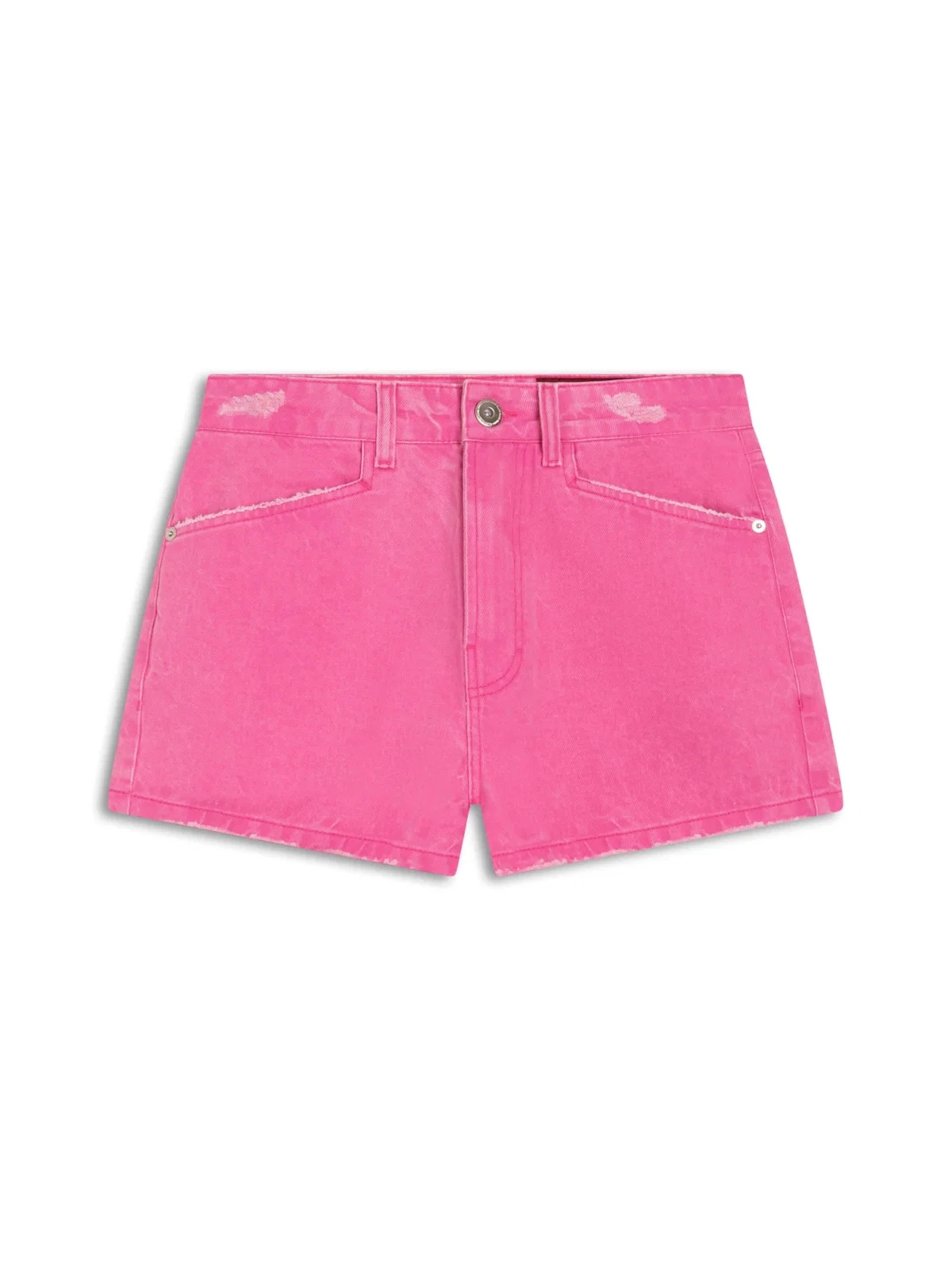 Short Destroyed Color Boyish Pink Fluor