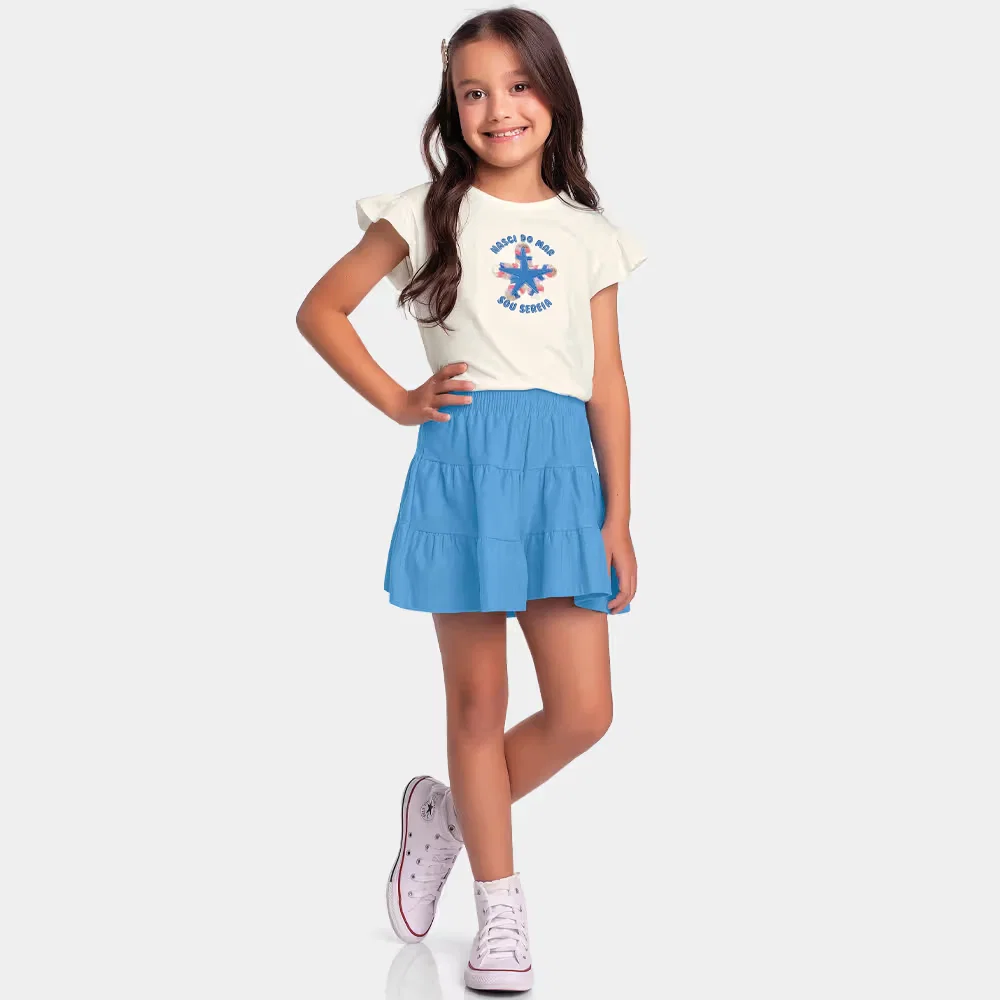 Conjunto blusa e short de sereia