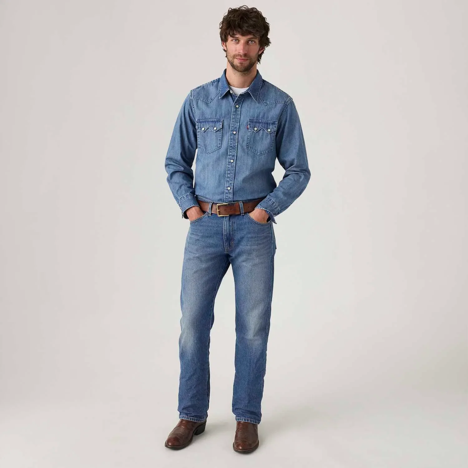 Calça Jeans Levi's® 557® Western Straight Lavagem Média — imagem 1
