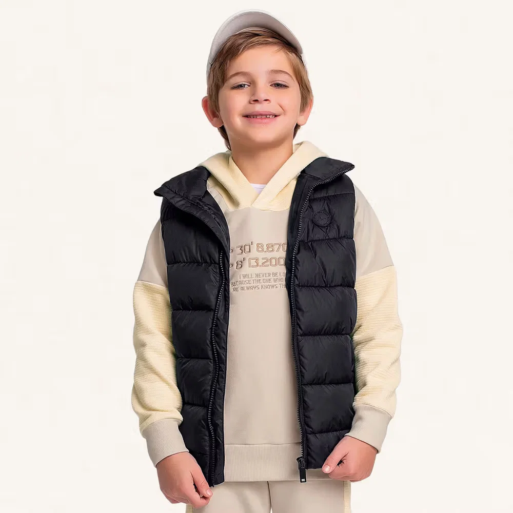 Colete puffer com forro e bolso