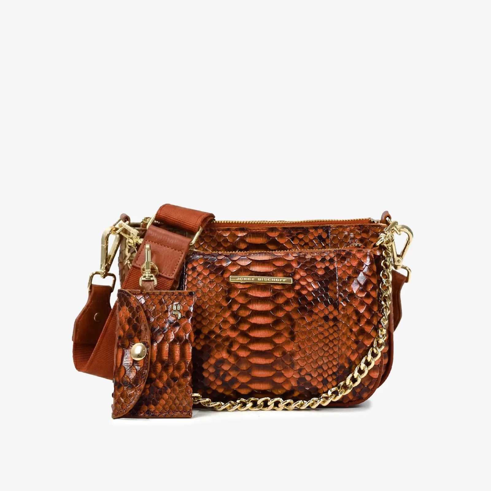 Bolsa Infinita Transversal Caramelo Argila Cobra Python