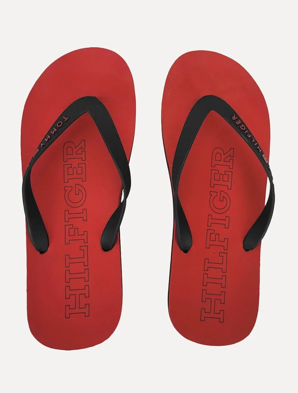 Chinelo Tommy Hilfiger Masculino Brad 8R Rubber Beach Preto / Vermelho