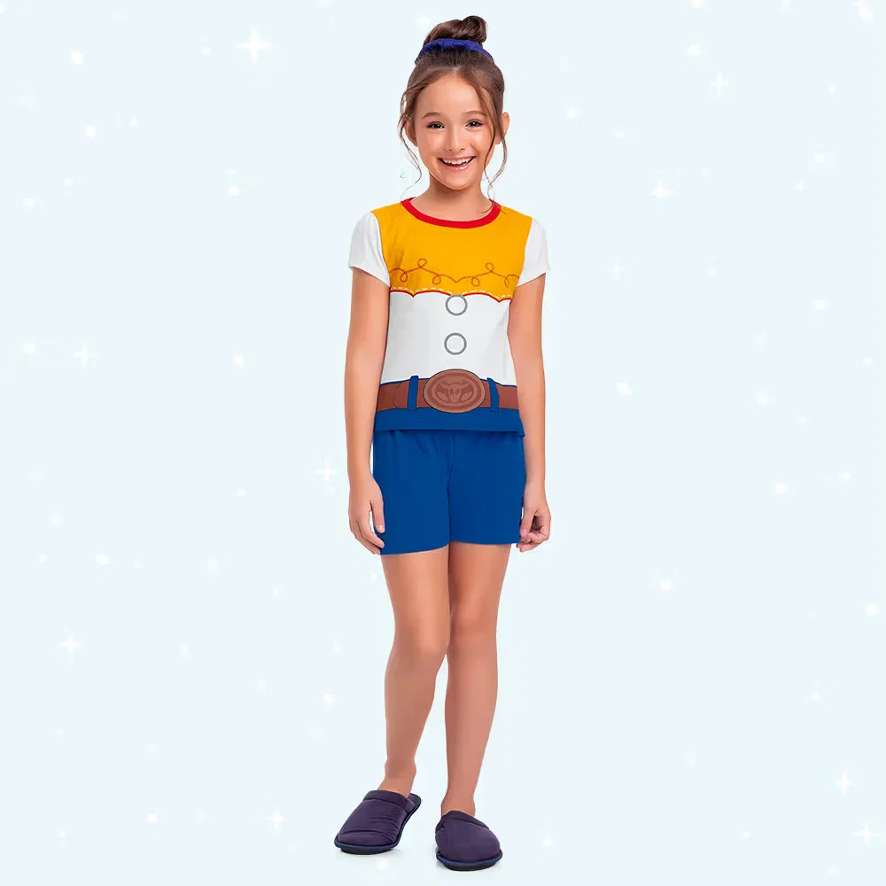 Conjunto pijama blusa e short com gola Jessie — imagem 1