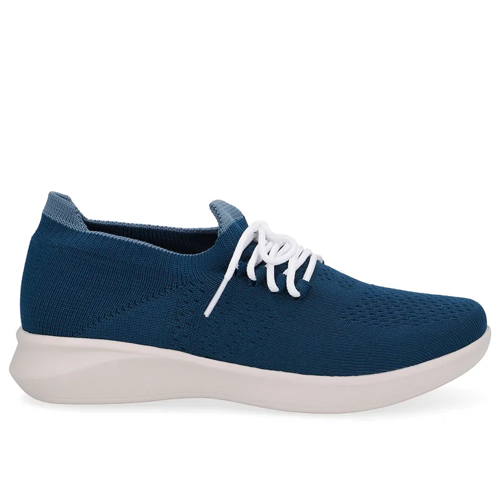 Tênis Tricot Azul Cadarço