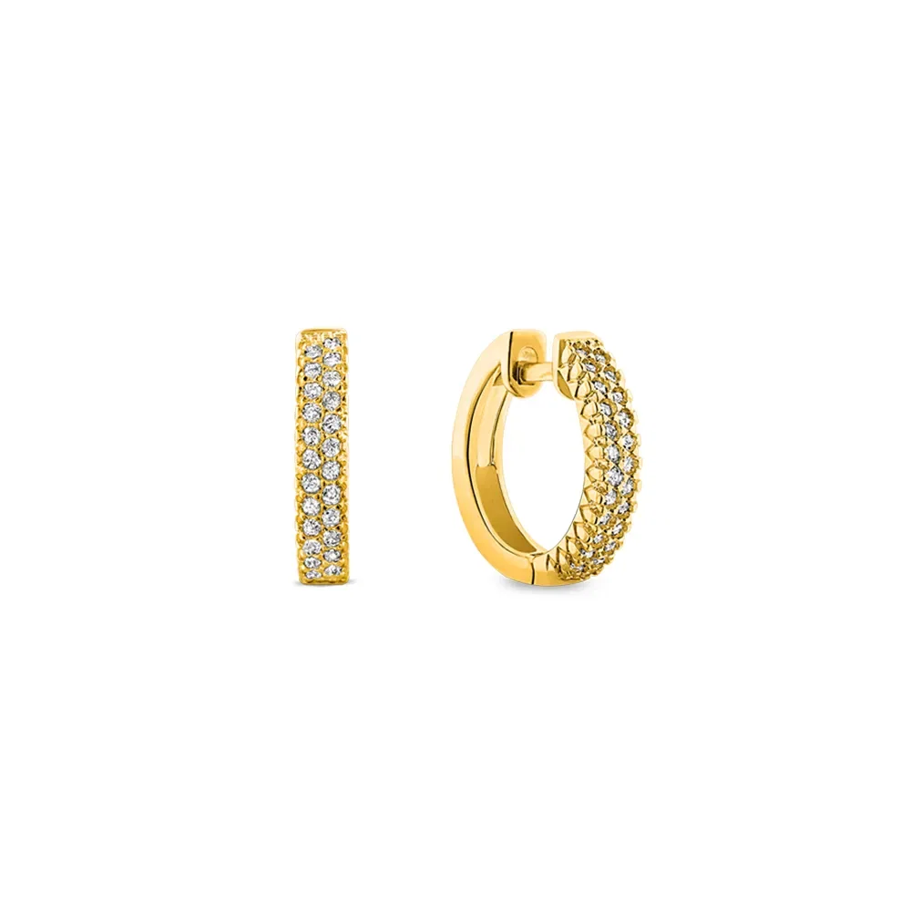 Argola em Ouro Amarelo 18k com Diamantes 0,24ct, 14mm — imagem 1