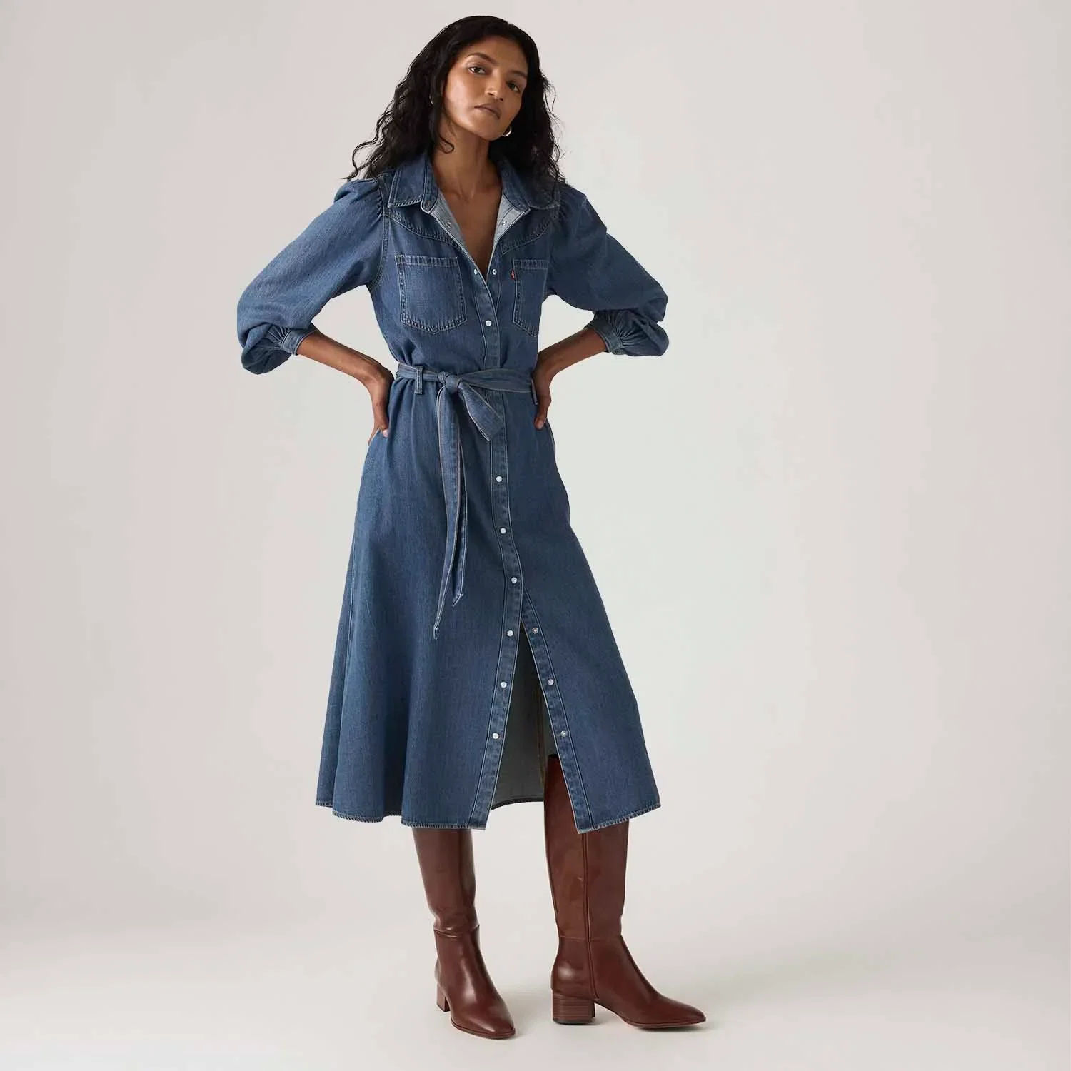Vestido Jeans Levi's® Journey Maxi Lavagem Média