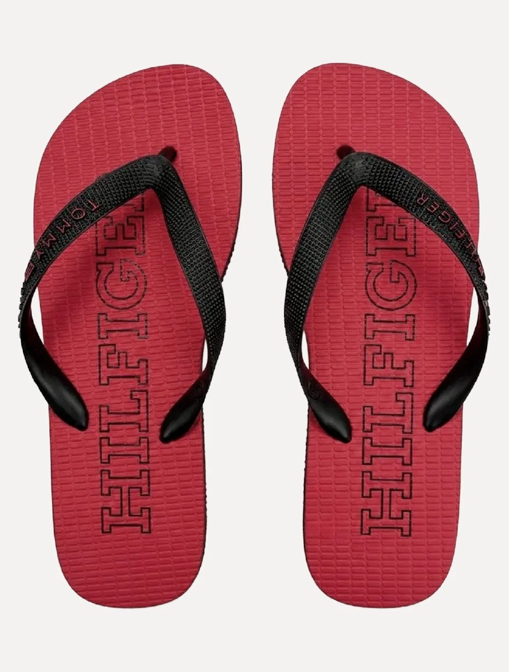 Chinelo Tommy Hilfiger Masculino Sandal Rubber Beach Vermelho / Preto
