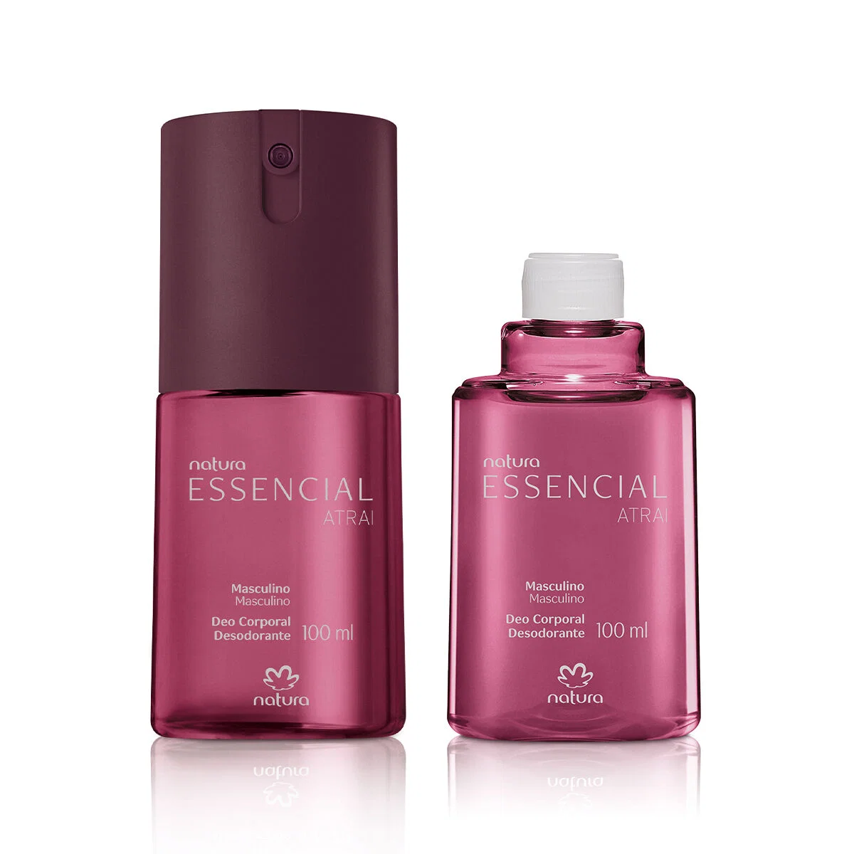 Kit Desodorante Corporal Essencial Atrai Masculino com Refil 2 un de 100 ml