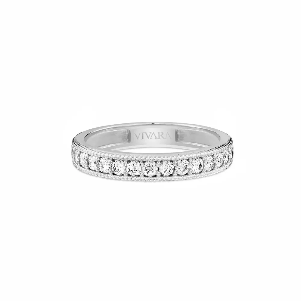 Meia Aliança Jazz em Ouro Branco 18k com Diamantes 0,45 ct