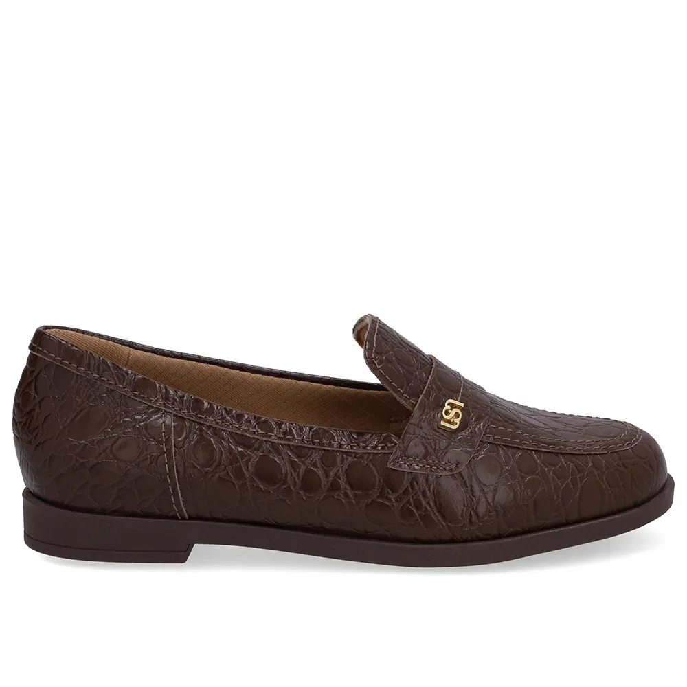 Loafer Couro Marrom Tira Monograma — imagem 1