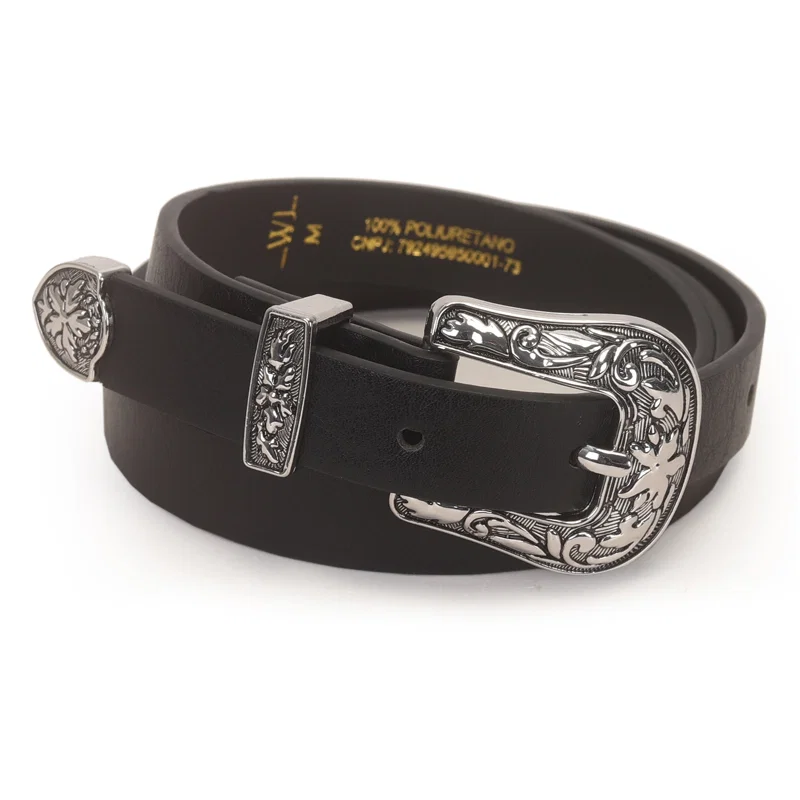 Cinto Feminino Country Com Passante E Ponteira De Metal 1,8cm