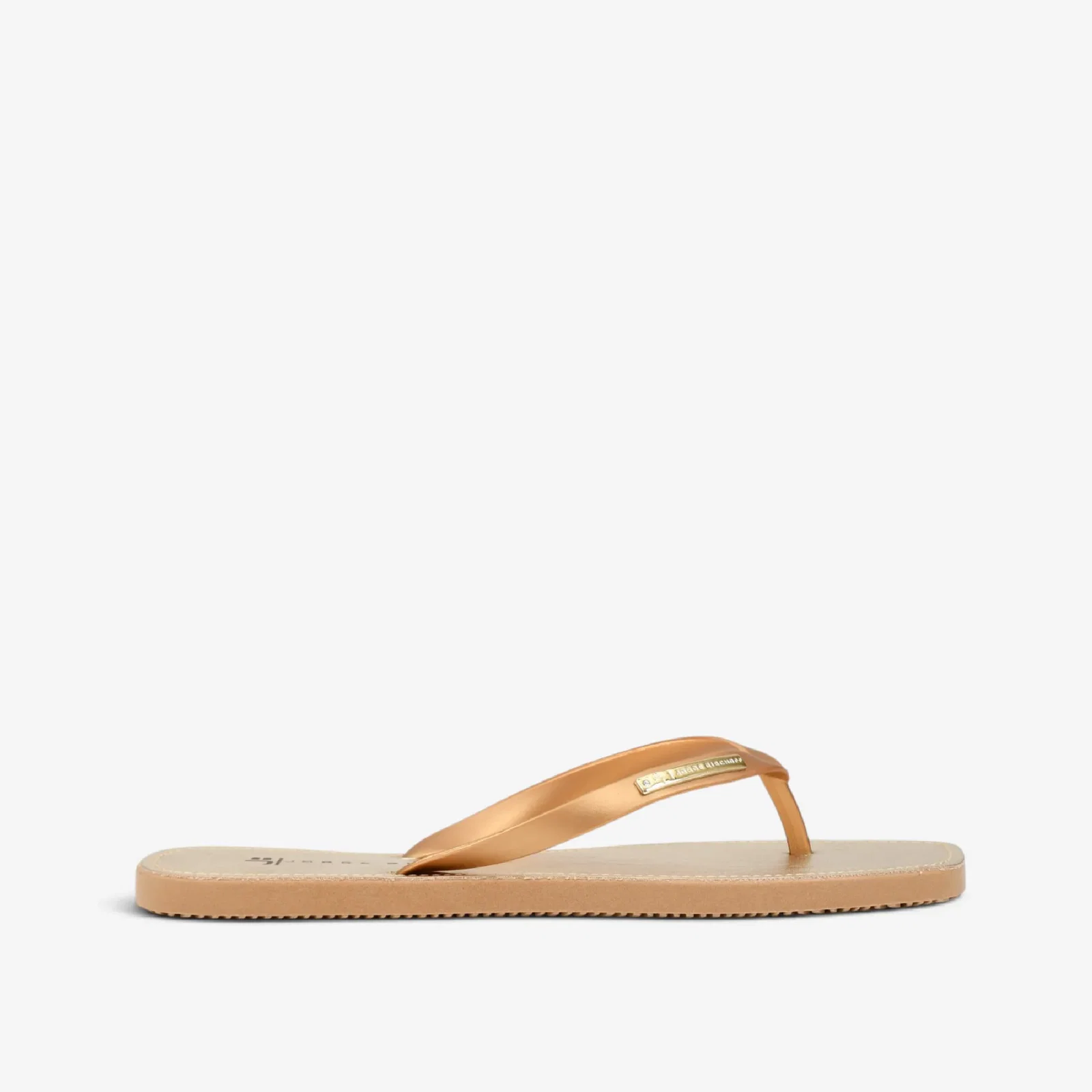 Chinelo Flat Ouro Claro