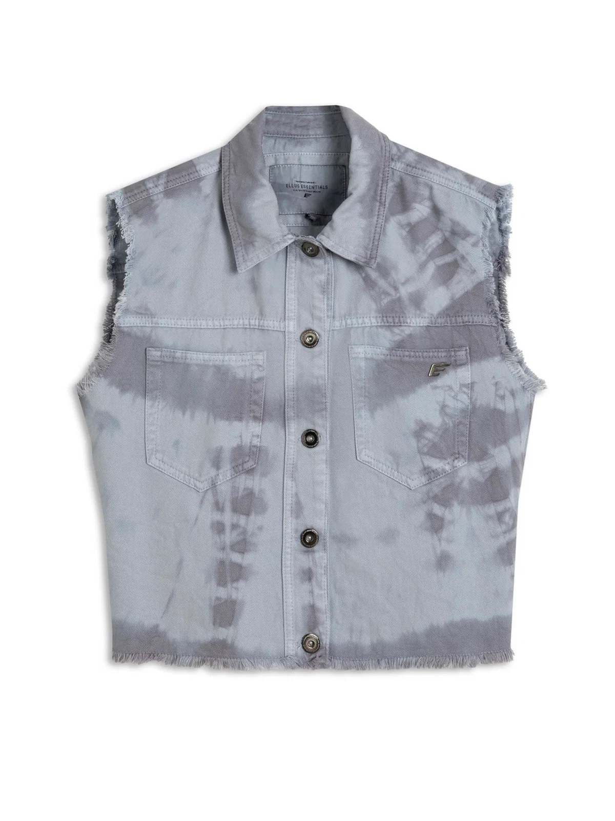 Colete White Denim Bicolor Blue Vintage
