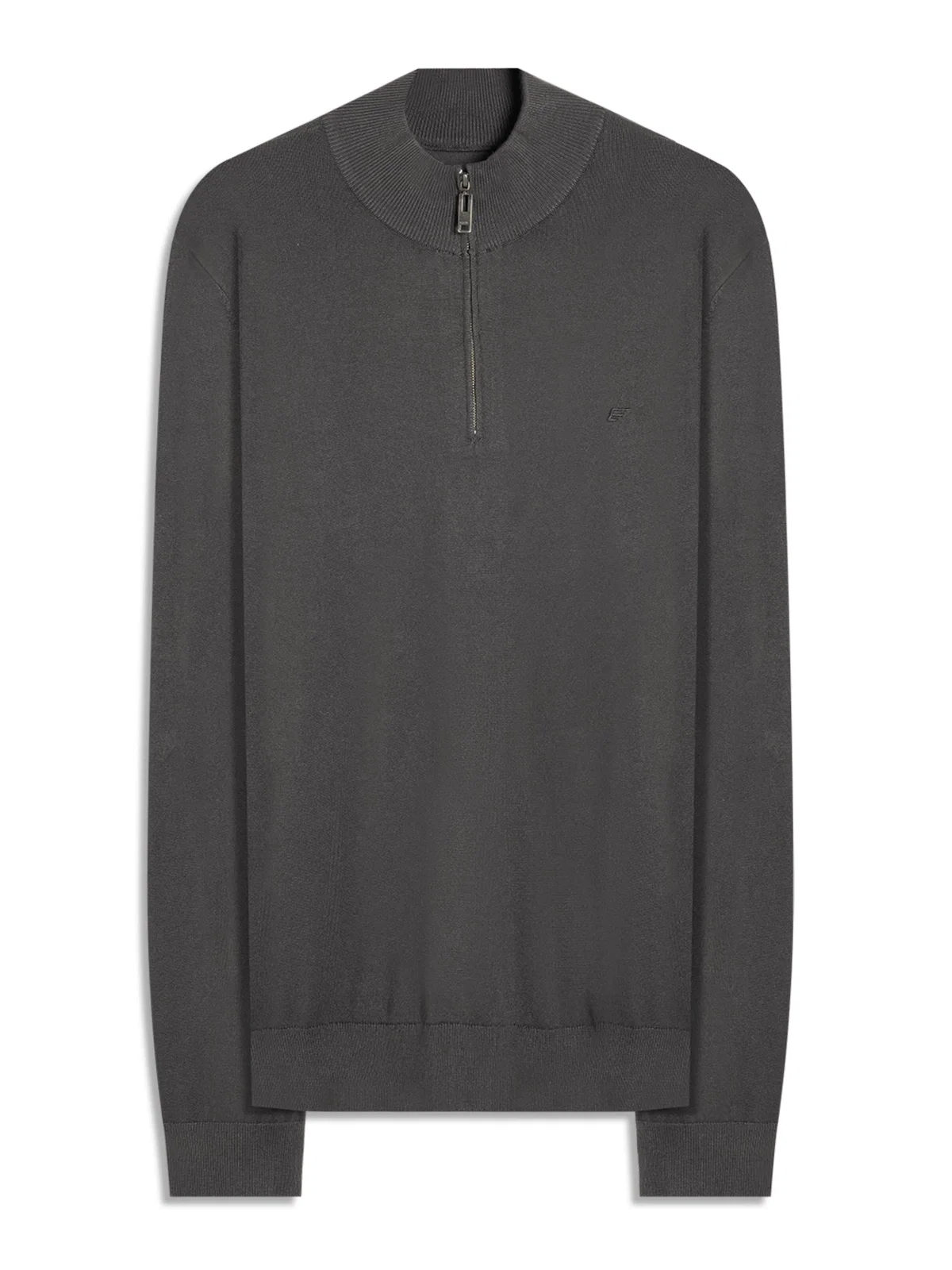Tricot Visco Nylon Zipper Sweater Grafite