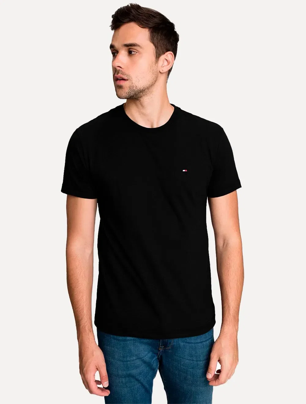 Camiseta Tommy Hilfiger Masculina Essential Tee Preta — imagem 1