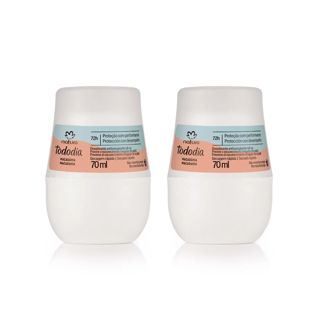 Kit Desodorante Antitranspirante Roll-on Tododia Macadâmia 2 un de 70 ml