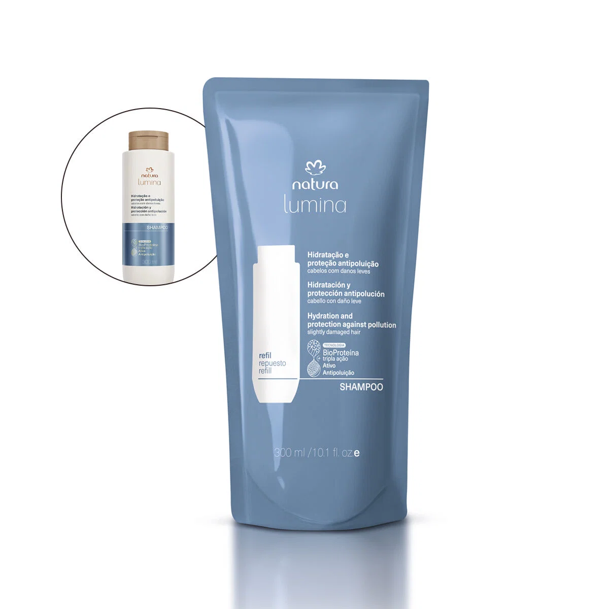 Refil Shampoo Purificante Hidratação e Proteção Antipoluição Lumina