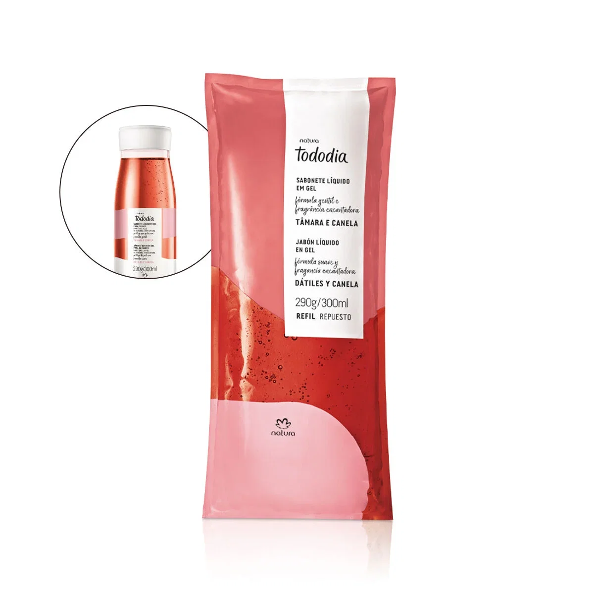 Refil Sabonete Líquido em Gel Tododia Tâmara e Canela 300 ml