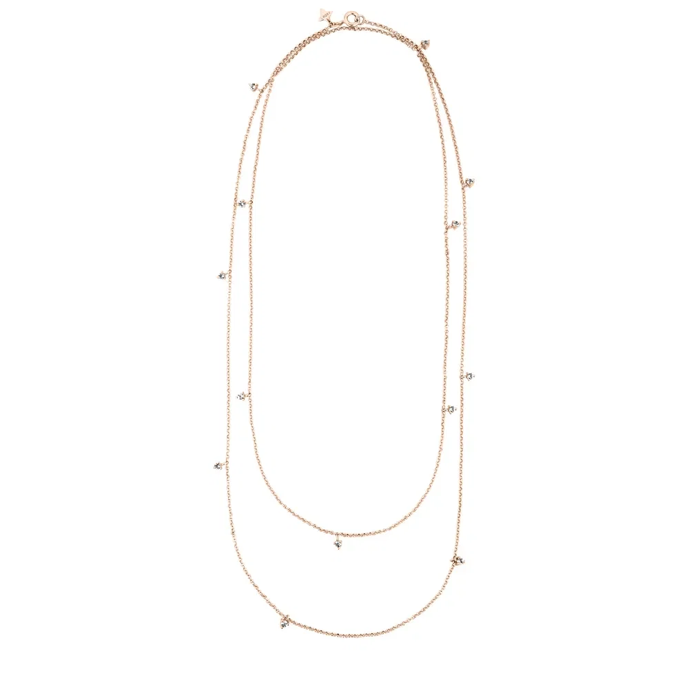Colar Life Luna Longo em Liga Rosé com Banho de Ouro Rosé 18k e Topázios Incolores — imagem 1