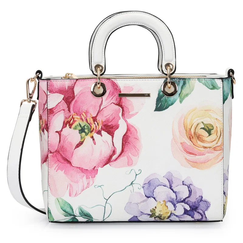 Bolsa Satchel Media Floral
