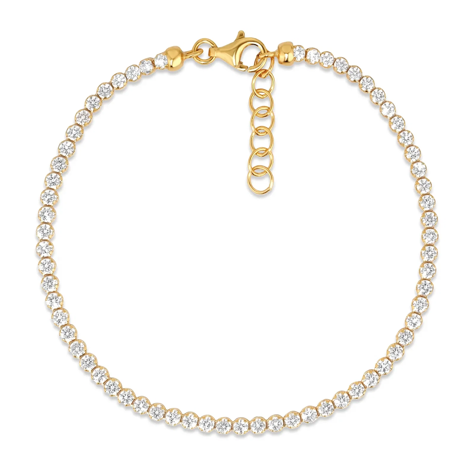Pulseira Life Riviera em Prata 925 com Banho de Ouro Amarelo 18k e Pedras Incolores — imagem 1