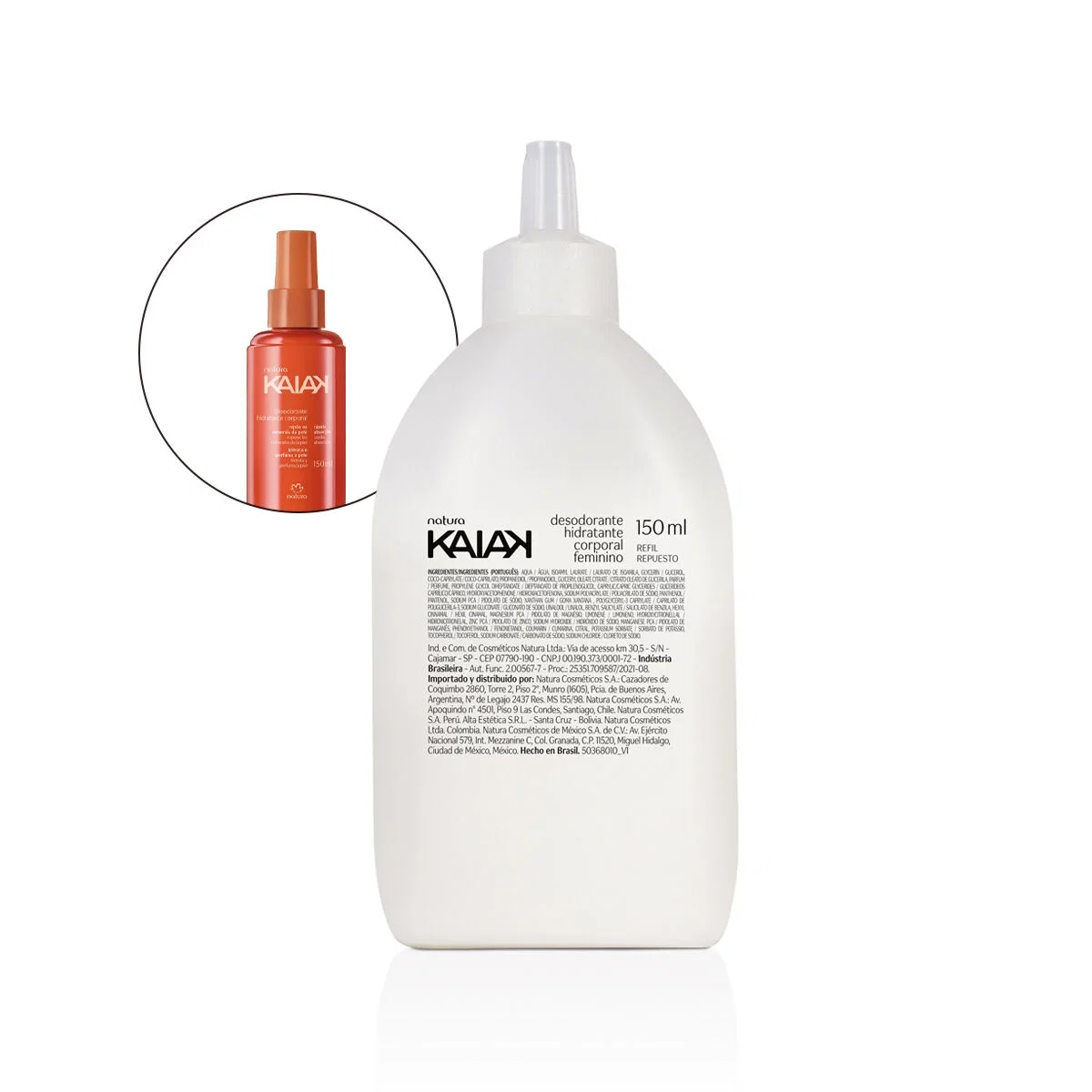 Refil Desodorante Hidratante Corporal Kaiak Feminino 150 ml
