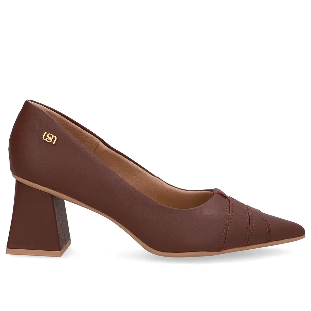 Scarpin Vermelho Bico Fino Recortes — imagem 1