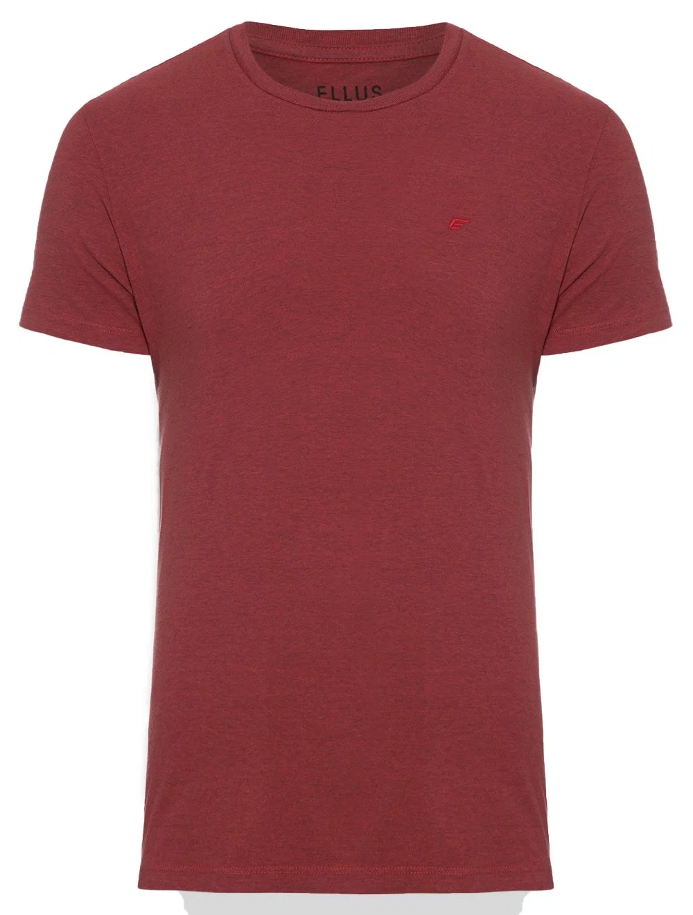 Camiseta Ellus Masculina Cotton Fine Classic Logo Mescla Vermelha