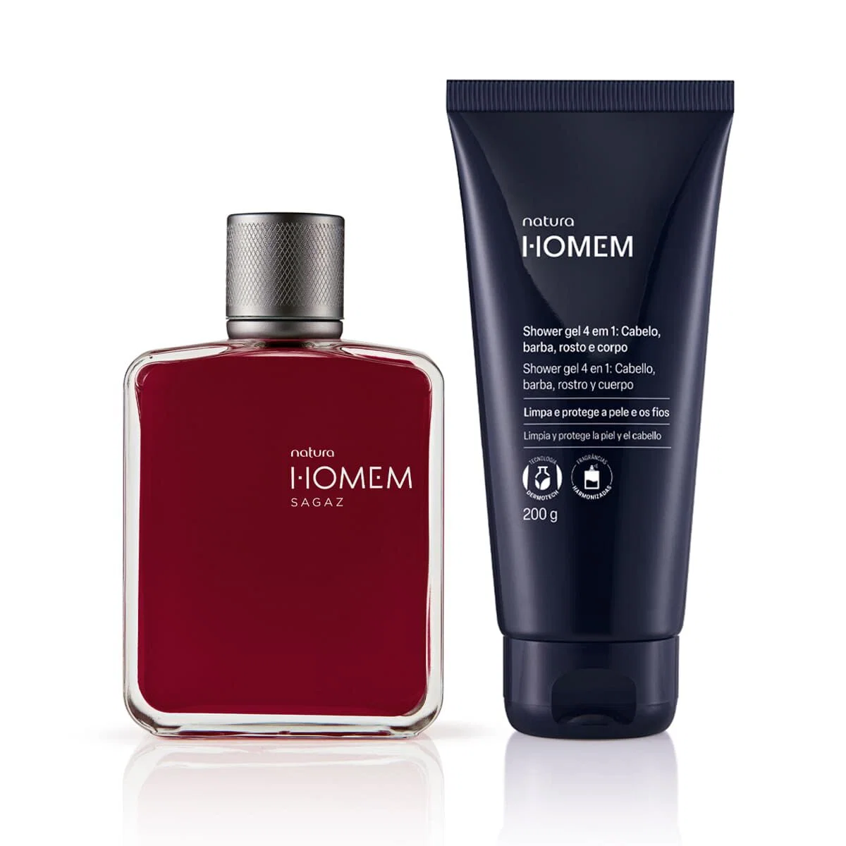 Kit Shower Gel 4 em 1 e Deo Parfum Natura Homem Sagaz