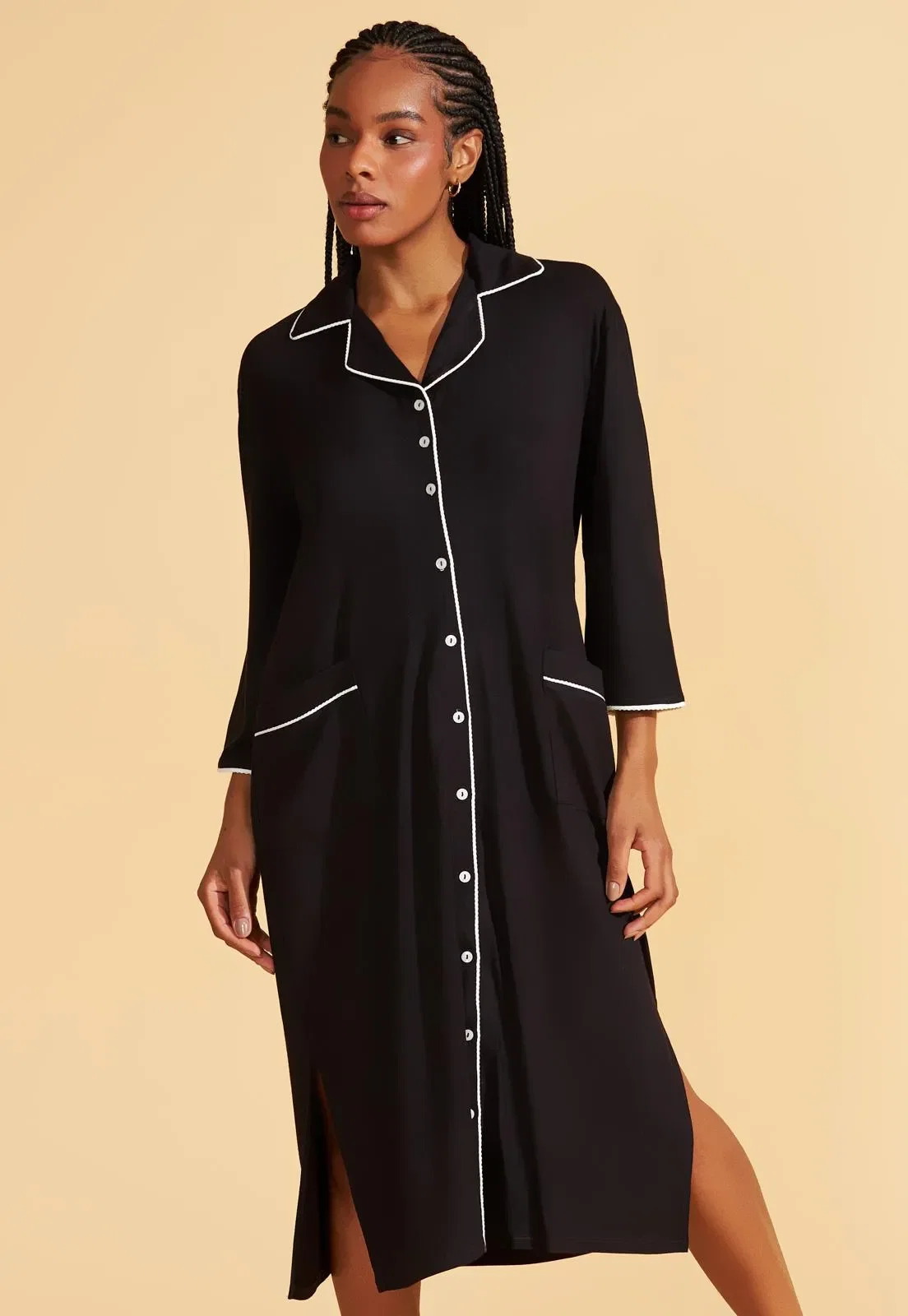 Camisão Aberto De Viscose Stretch Recco