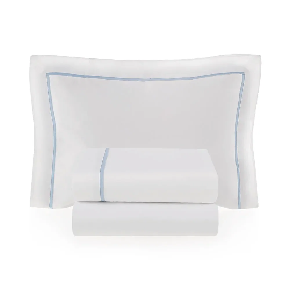 Jogo de berço Baby 100% Algodão Egípcio Dolce Branco / Soft Blue